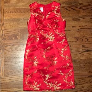 Moda International Red/Gold Asian Style Mini Dress
